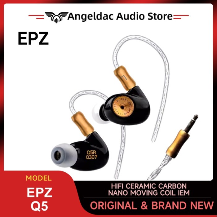 EPZ Q5 Earphones Wired HIFI Ceramic Carbon Nano Moving Coil IEM In