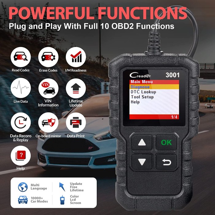 LAUNCH X431 CR3001 EOBD OBD2 Car Reader Multilingual Auto Scanner