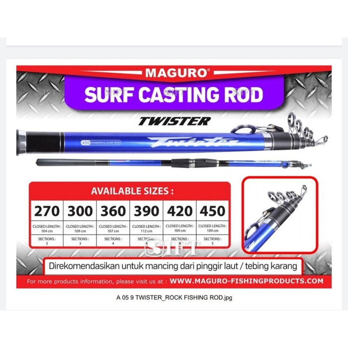 Joran MAGURO TWISTER Surf Casting 270 s/d 450 cm Pasiran
