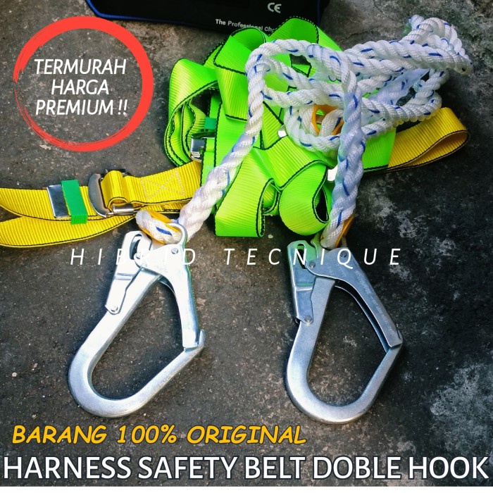 Banyak Dicari Full Body Harness Safety Belt Dobel Hook / Harness Keselamatan Safety Gear Asli