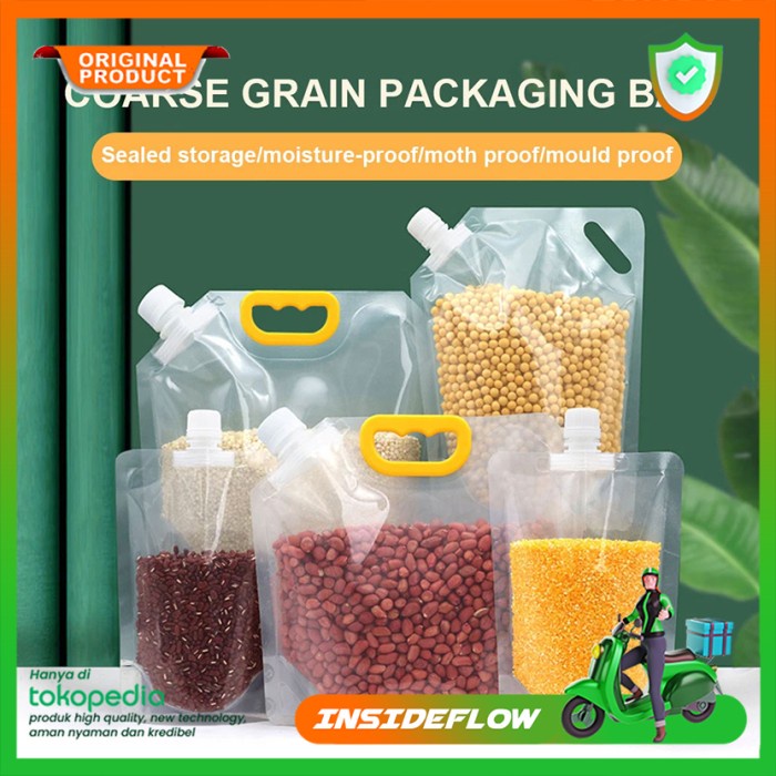 Kantong Plastik Penyimpanan Beras Biji Bijian Refillable Bag 2kg 10pcs Kode 611