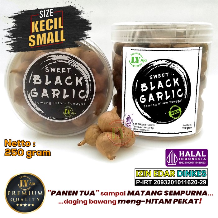 

Bawang Hitam Tunggal Lanang Sweet Black Garlic Ly Aja 250 Gram Best Quality