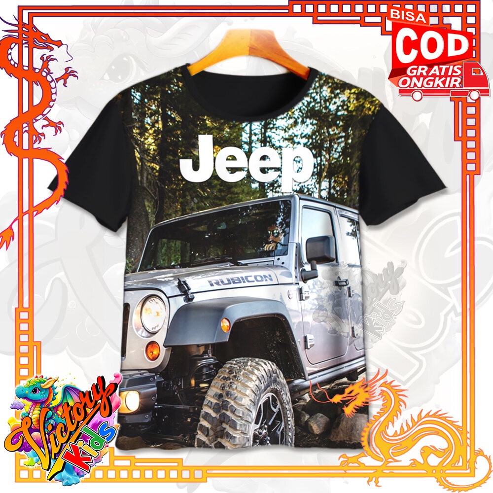 Victory Kids - Kaos Anak Premium Baju Kaos Sublim Kekinian Anti Rontok Jeep Wrangler Rubicon