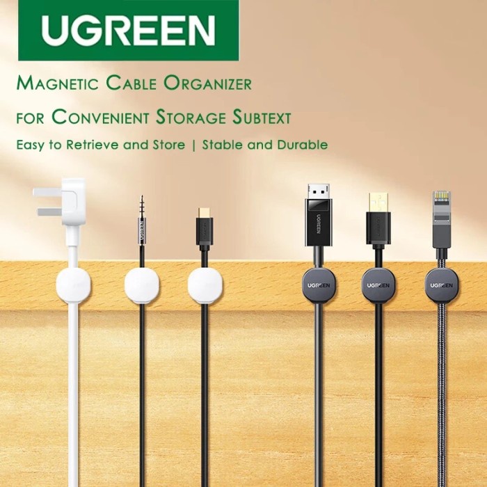 

UGREEN Magnetic Cable Clip Holder Organizer Kabel Klip 3 pcs