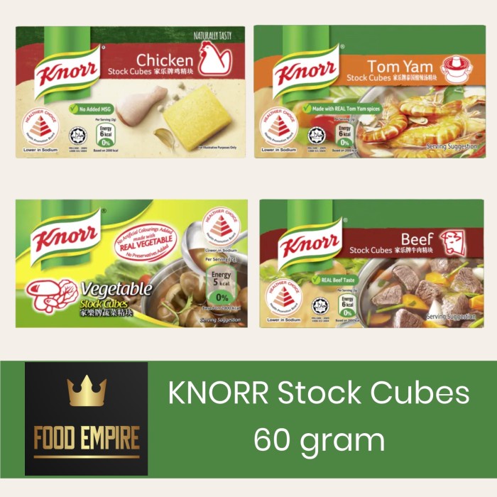 

Knorr Stock Cubes 60 Gram Bumbu Kaldu Chicken Beef Tom Yum Vegetable Best Quality