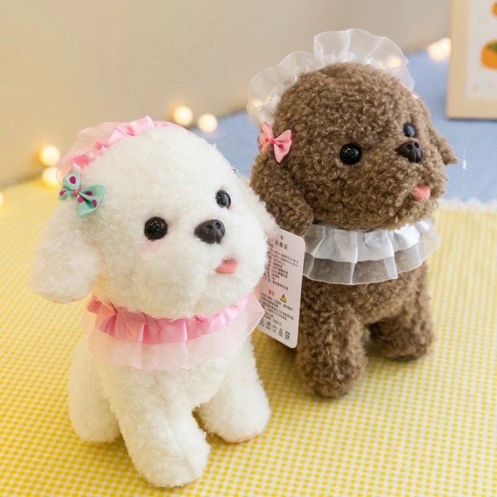 Promo Terbatas Boneka Mini Dog Anjing Poodle Pita Soft Import Aman