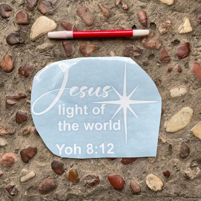 

Jesus Light Of World Yohanes 8:12 Ayat Alkitab Katolik Kristen Stiker Cutting Mobil Kaca Laptop