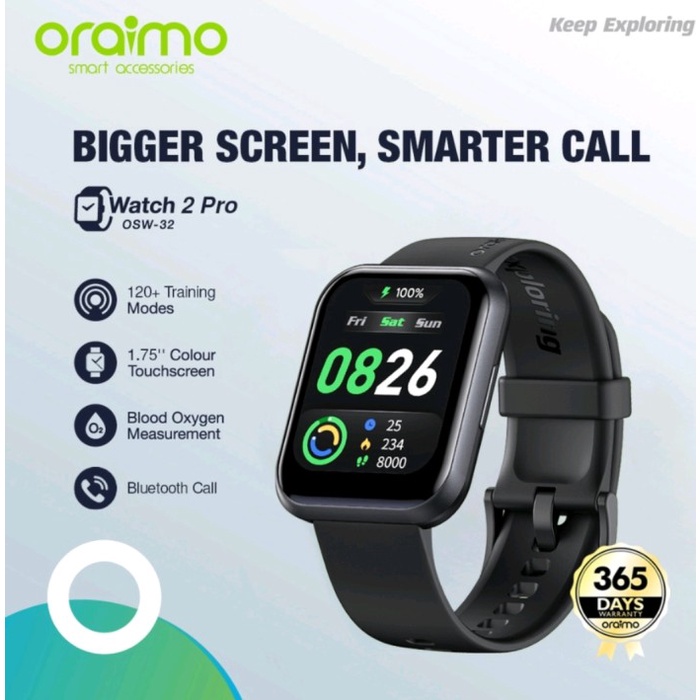 Oraimo Smart Watch 2 Pro Jam Tangan Pintar BigScreen Smart Call OSW 32