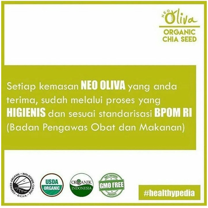 

BARANG TERLARIS BPOM Neo Oliva Organic Chia Seeds MEXICO 1000gr