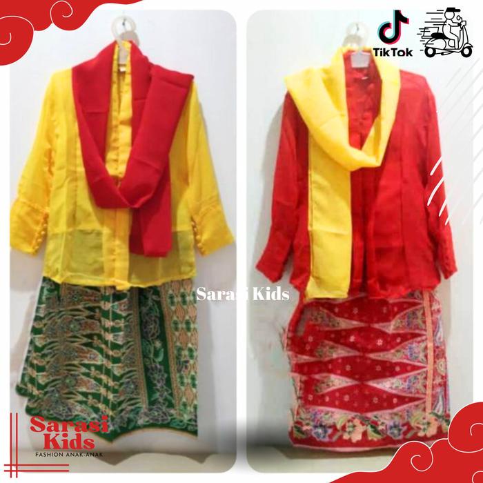 Baju None Betawi Pakaian Busana Adat Betawi Anak Perempuan Kebaya None Anak Betawi Kostum Betawi