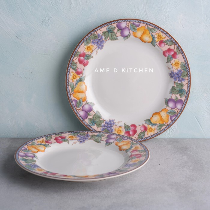 SALE CANGKIR LEPEK KERAMIK JUMBO SANGO MOTIF BUAH KODE 204