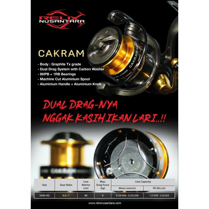 Reel CAKRAM 3000HG SPINNING Relix Nusantara