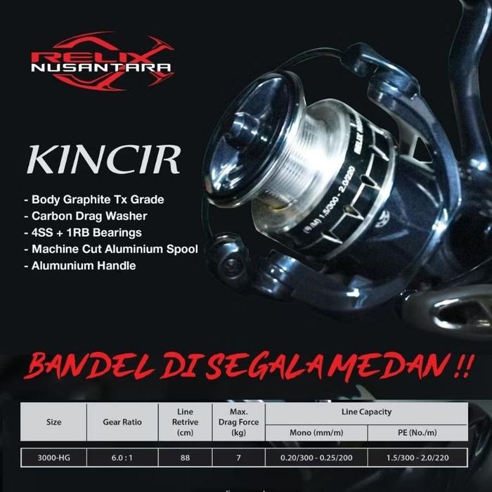 Reel Spinning KINCIR 3000HG - Relix Nusantara