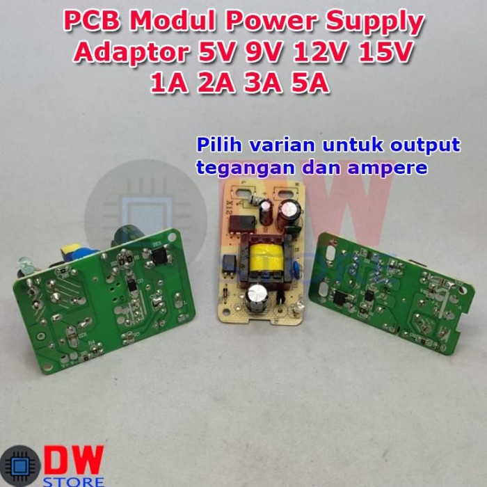 PCB Modul Power Supply Adaptor 5V 9V 12V 15V 1A 1.5A 2A 3A 3.5A 4A 5A Berbagai Output