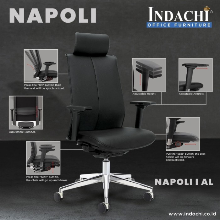 Kursi Direktur Kursi Kantor Indai Napoli I Kulit Asli