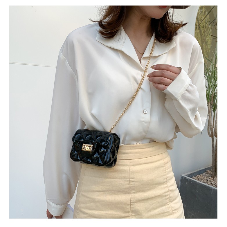 BEST SELLER *ALIBABA1688* TAS SELEMPANG MINI JELLY / TAS SLING BAG JELLY BAG POLOS KOREAN FASHION