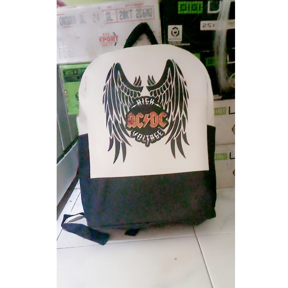 DISKON SLV BAGS - TAS ANAK ACDC SEKOLAH LAKI LAKI PRIA REMAJA SD SMP SMA SMK GAMBAR BAND ROCK AC/DC