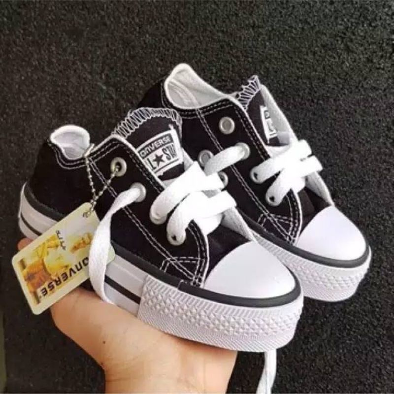 DISKON PROMO>>>SEPATU ANAK CONVERSE ALL STAR HITAM SEPATU SEKOLAH TK SD SMP SEPATU ANAK LAKI LAKI