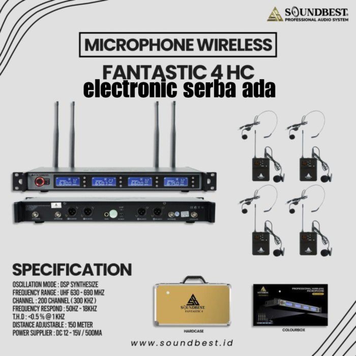 MIC WIRELESS SOUNDBEST WIRLESSS MIC SOUNDBEST FANTASTIC 4 HC RESMI SOUNDBEST 4 MIC CLIP ON DAN