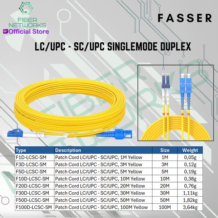 

SC/UPC-LC/UPC Single Mode Duplex Fiber Optic 5 Meter