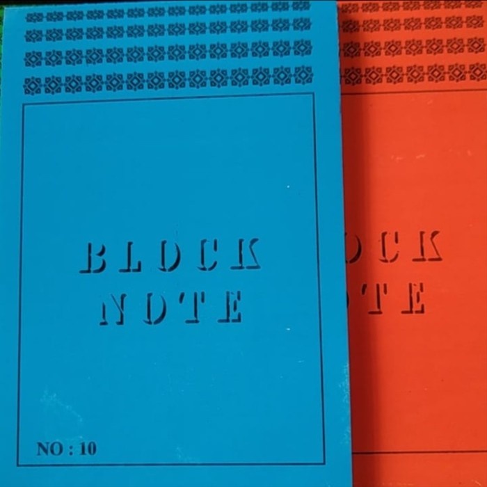 

Buku Block Note No.10 polos [20 buku]
