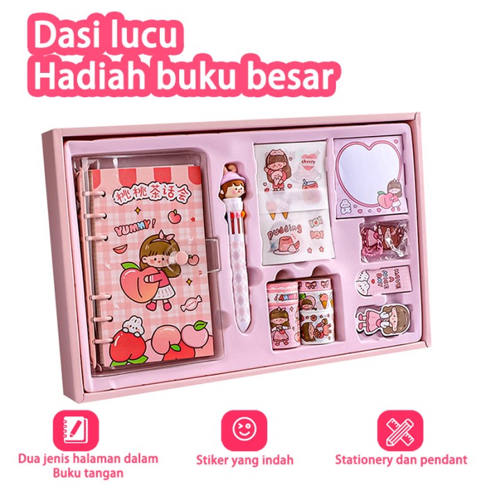

Stiker Lucu Cute diary book 5 in 1 Set Box Tema Kartun Stiker Label
