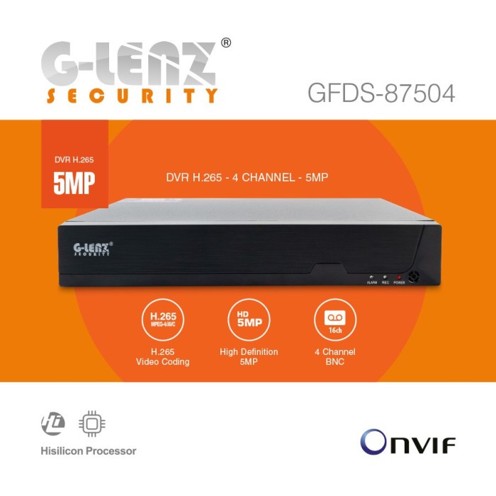 GLENZ SECURITY CCTV DVR 4 5MP P6SLITE (GFDS-87504M)