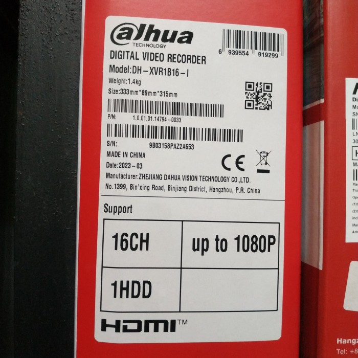 DVR DAHUA 16 2 mp