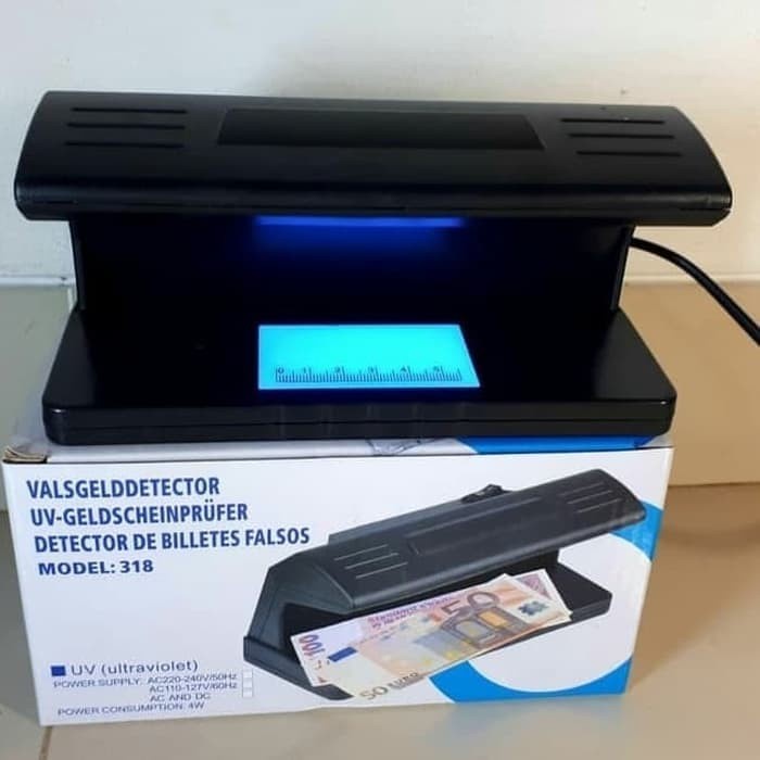 

Terlaris Money Detector model 318 biru Lampu UV deteksi uang palsu Pengecek SALE