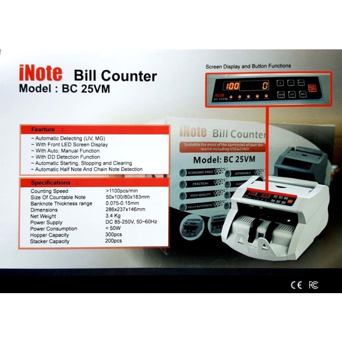 

Terlaris Mesin Hitung Uang iNote Bill Counter 25 VM / Money Counter SALE