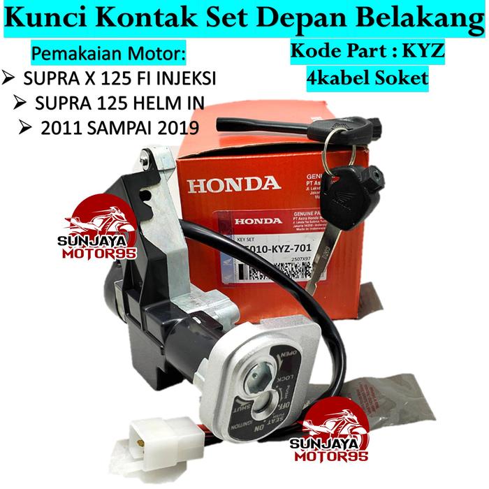 KUNCI KONTAK SUPRA X 125 FI INJEKSI HELM IN SET + KUNCI JOK BELAKANG KYZ ACCESSORIES MOTOR ANAK