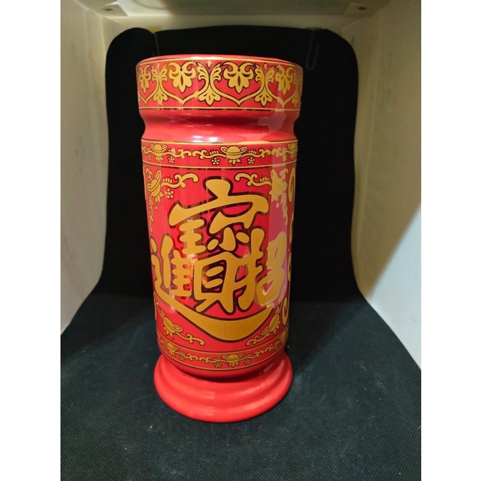 vas bunga / hio kong / tempat hio / pot / kaleng hio - Merah - 9 in