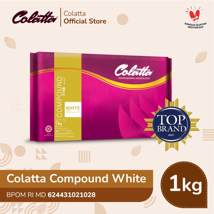 

Ready Stok" Colatta Compound Chocolate White - Coklat Putih Batang 1Kg