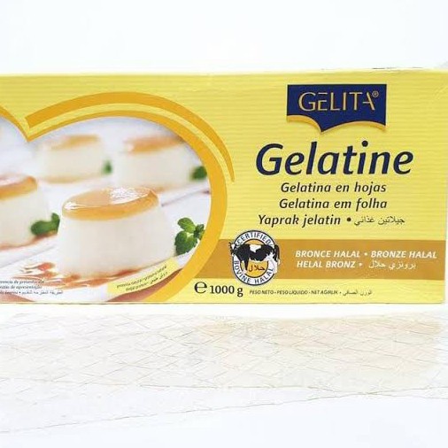 

Ready Stok" Gelatine Lembaran Gelatin Sheet Gelita 30 Lembar