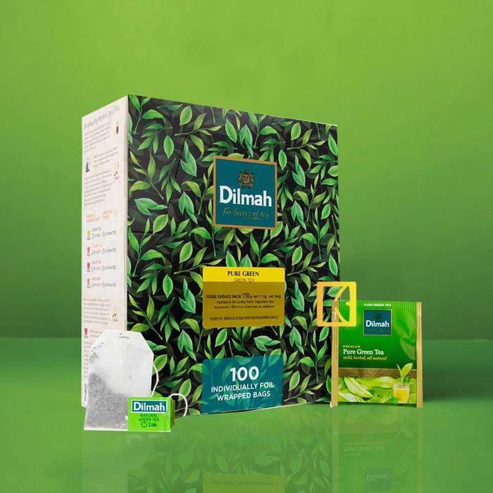 

Dilmah Pure Green tea Foil Envelope 100s - Teh Celup teh hijau green