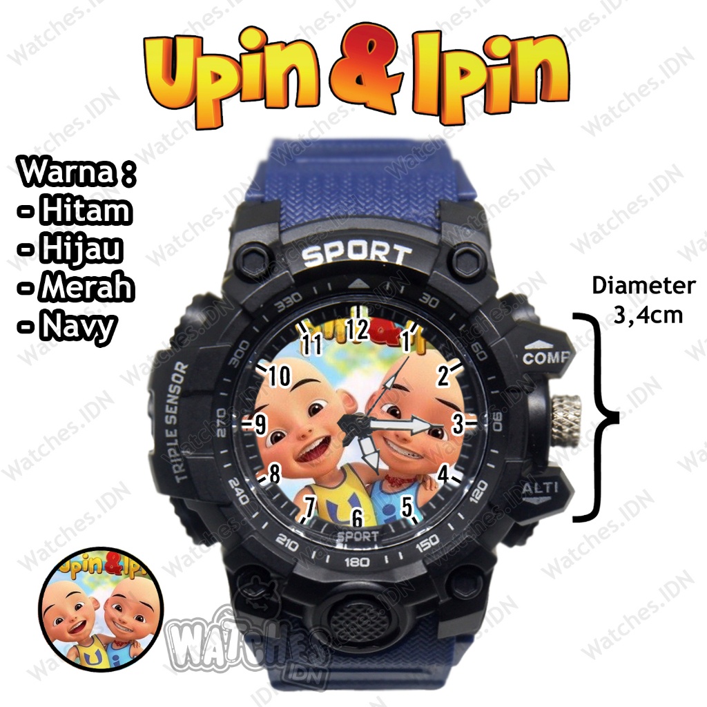 BIG SALE Jam Tangan Anak Lucu Karakter Upin Ipin Anti Air Terbaru