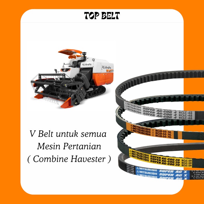 Menarik Mitsuboshi V-Belt Lb-104 (Agx) Kubota Dc-35 & Dc-60 & Dc-70 / Iseki