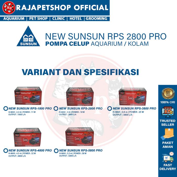 NEW SUNSUN RPS 2800 Pompa Air Celup Kolam Aquarium
