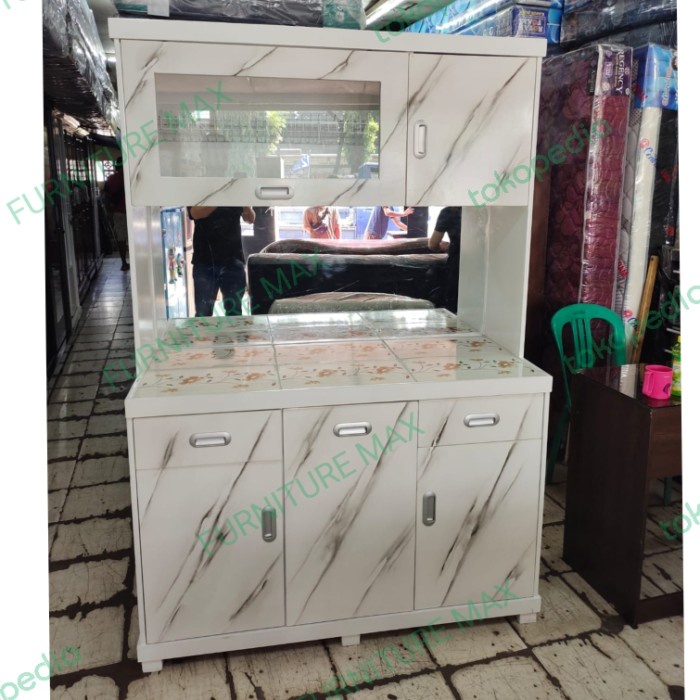 LEMARI SAYUR PUTIH NIMALIS / LEMARI DAPUR / RAK PIRING KAYU