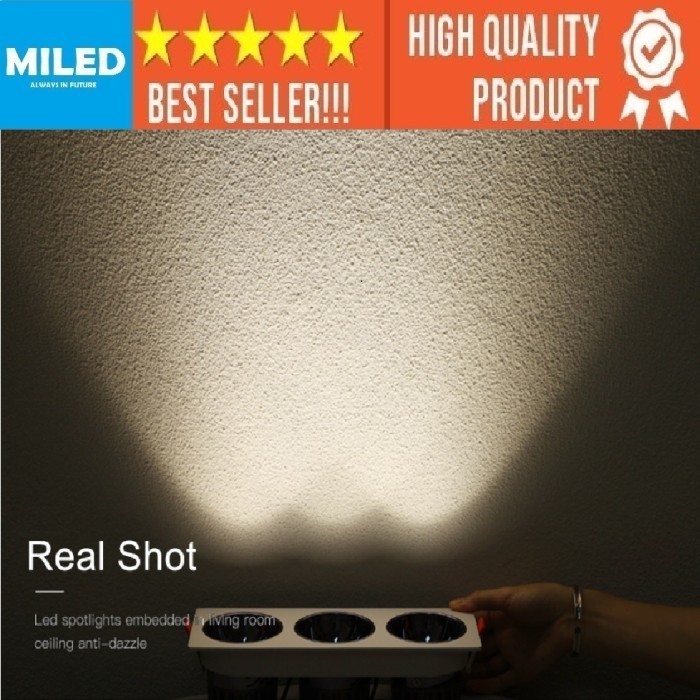 LAMPU LED PLAFON 36 WATT 3 MATA / DOWNLIGHT TANAM PLAFON INBOW / LAMPU COB / LAMPU SPOTLIGHT