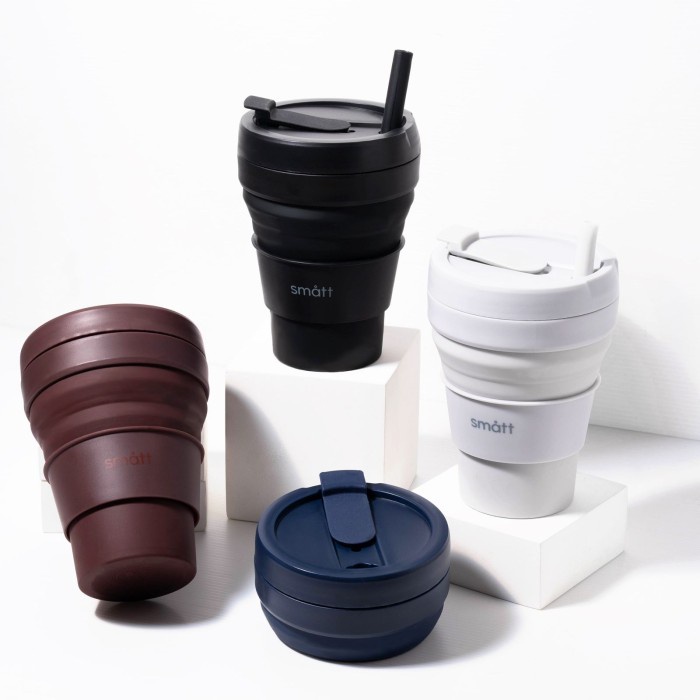 SMATT FOLDABLE CUP - GELAS KOPI PORTABLE GELAS LIPAT SILIKON