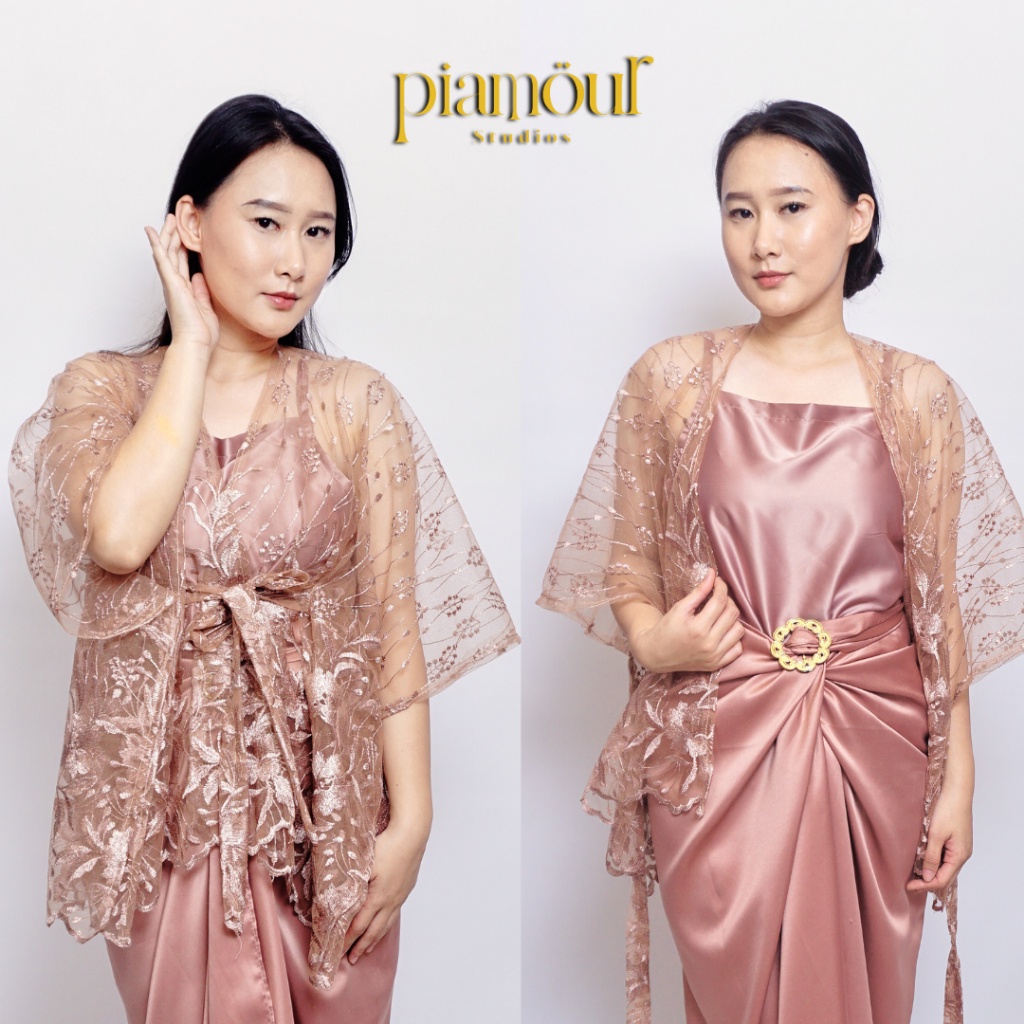 BEST SALE PIAMOUR Baju Kondangan Wanita Kekinian Remaja Hijab Non Hijab One Set Kebaya Modern Brokat
