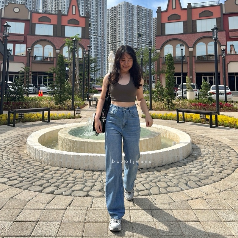 BESTPROMO Boxofjeans - LEA Highwaist Baggy Jeans - LIGHT BLUE