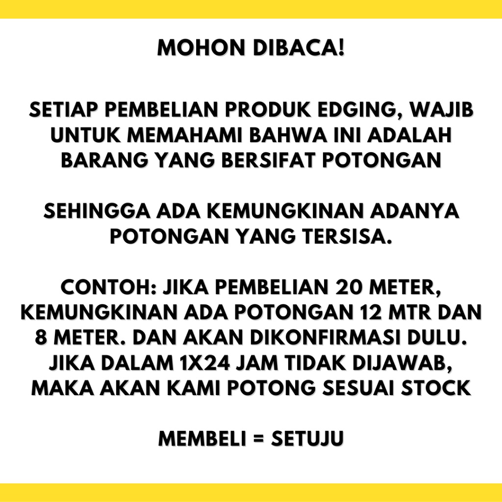 Hjk Per 5 Meter Edging White Putih Glossy 1 x 22 mm 2 cm tebal 1 mm HPL Putih Kilap (Mirip Taco)