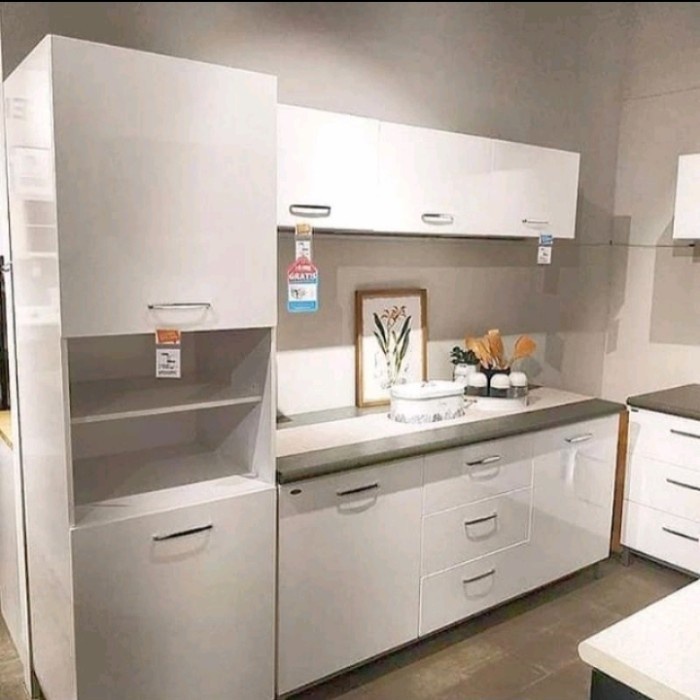BERMUTU kitchen set informa denver 2 white 240 cm putih lemari dapur rak dapur