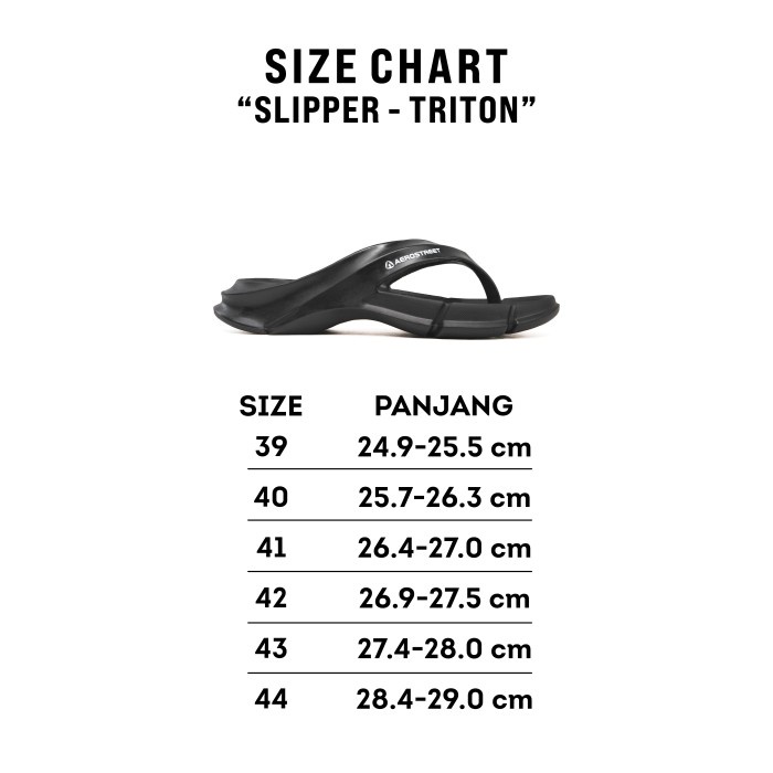 PROMO_ Aerostreet 39-44 Triton Hitam - Sandal Jepit Pria Wanita ADAAA _