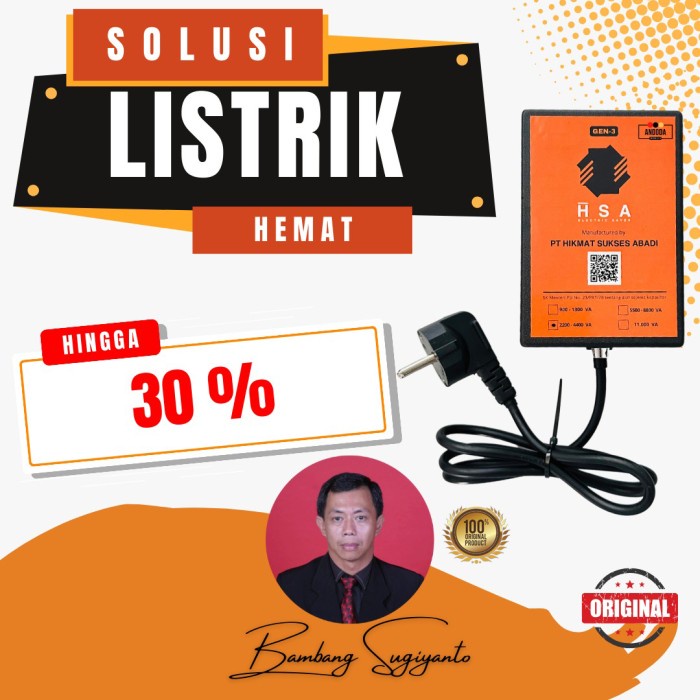 PENGHEMAT LISTRIK TERBAIK HSA HIKMAT SUKSES ABADI SAVER PAK BAMBANG