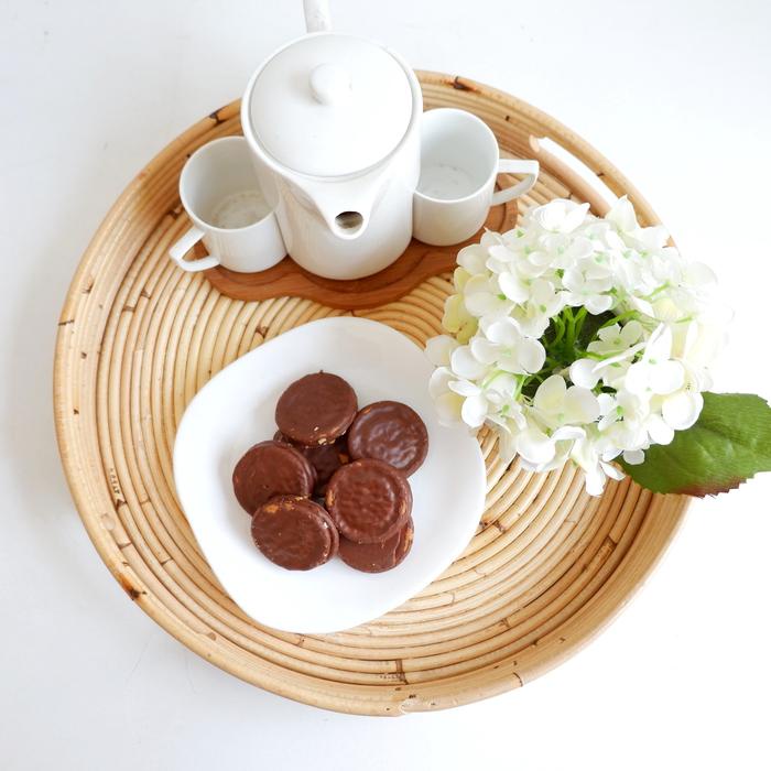 DISKON SUPER STILETTO - TRAY ROTAN BULAT - NAMPAN/TATAKAN/ALAS ROTAN AESTHETHIC - DEKORASI MEJA