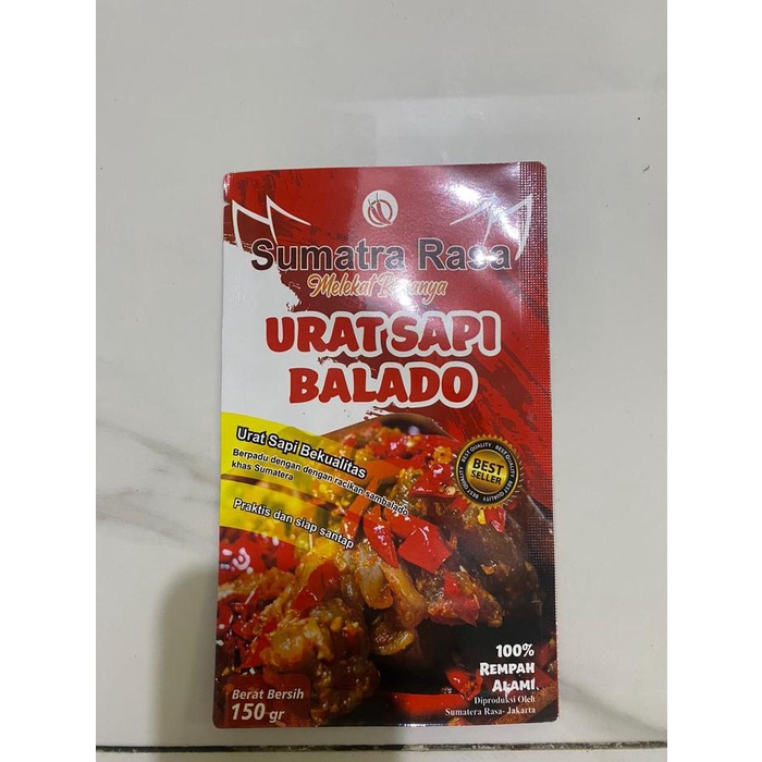 

terbaru !!! urat kaki sapi balado pack sedang 150 gram ready
