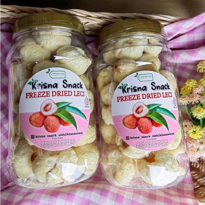 

terbaru !!! keripik buah leci premium toples volume 500ml ready